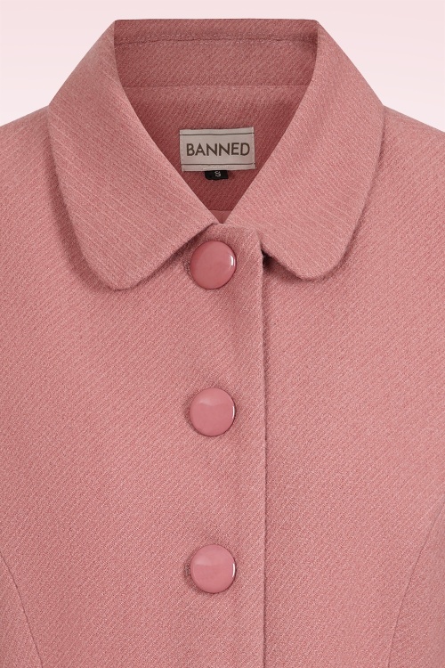 Banned Retro - Jacky cropped jasje in poederroze 2