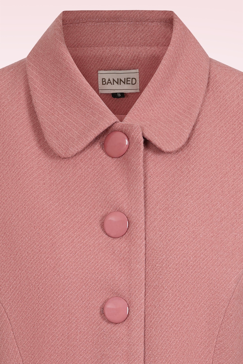 Banned Retro - Jacky cropped jasje in poederroze 2