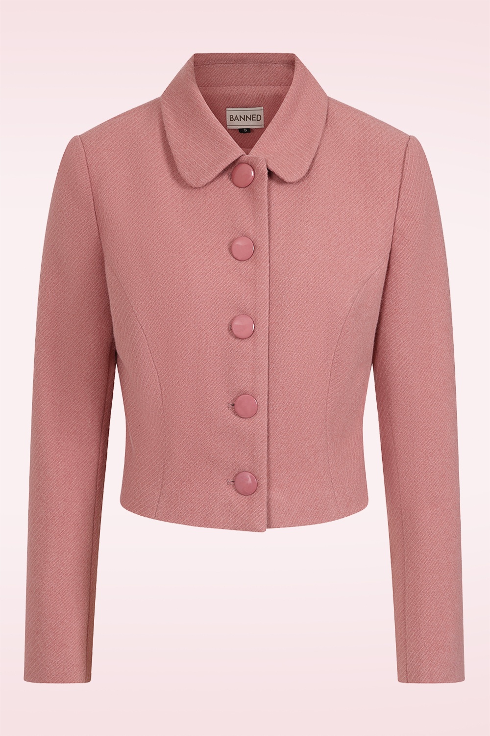Banned Retro - Jacky cropped jasje in poederroze
