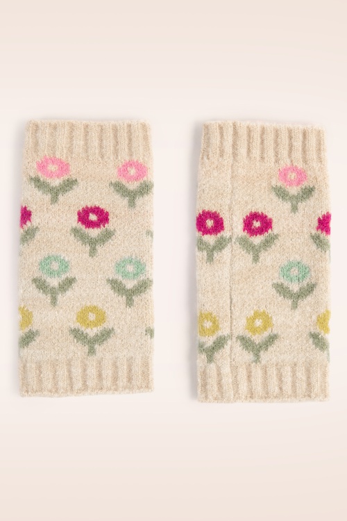 Powder - Willow Ditsy Flower polswarmers in crème 2