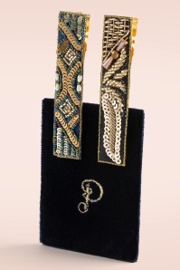 Powder - Jewelled haarclips in nachtblauw en navy