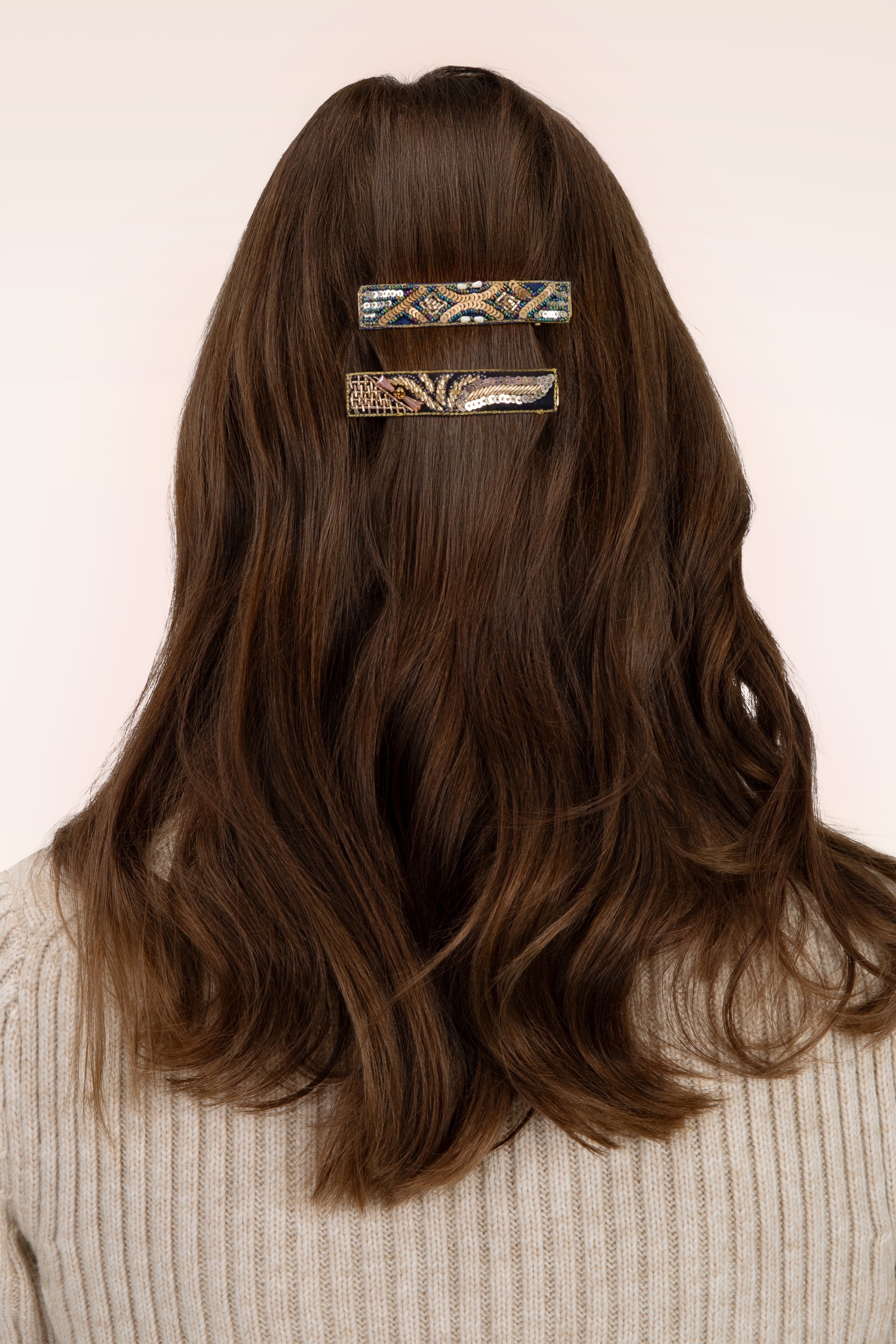 Powder - Jewelled haarclips in nachtblauw en navy 2