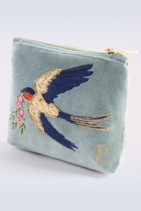 Powder - Swooping Swallows mini pouch in blauw