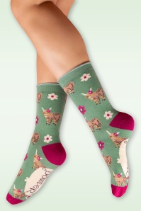 Powder - Highland Cows sokken in groen