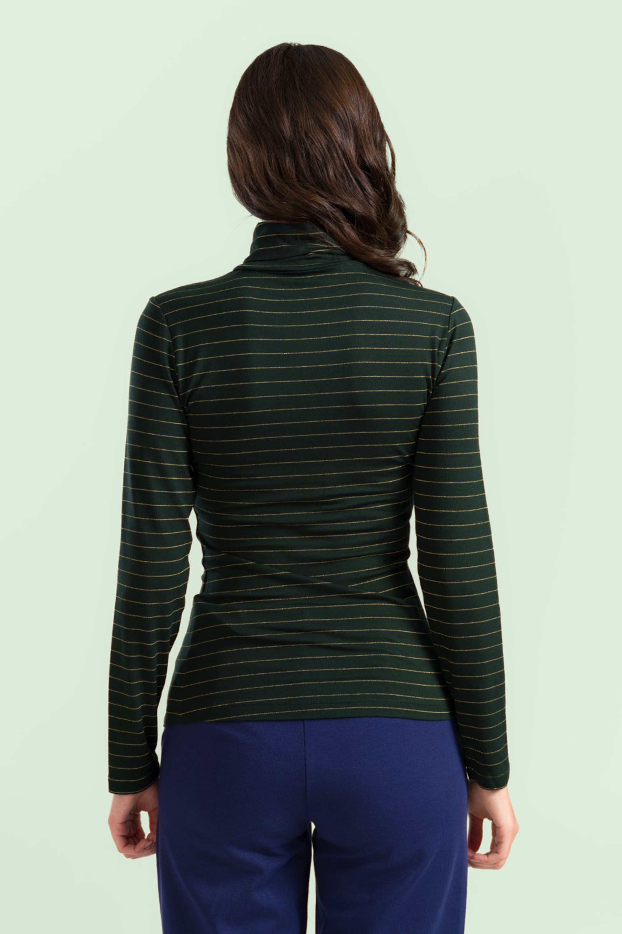 LaLamour - Ruby strepen top in groen en goud 3