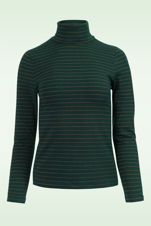 LaLamour - Ruby strepen top in groen en goud