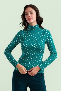LaLamour - Ruby dots top in teal 2