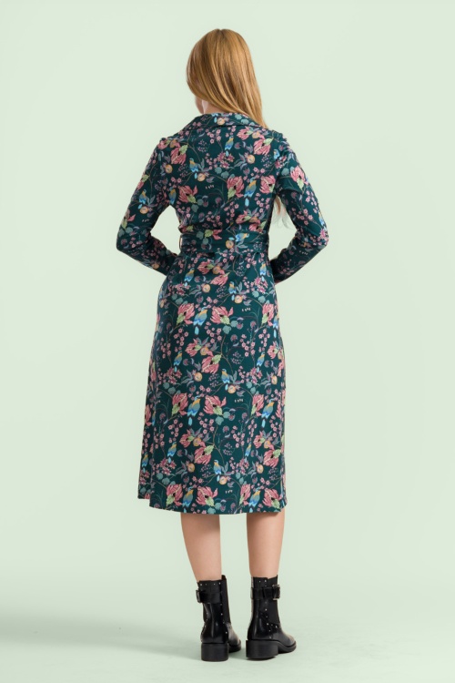 LaLamour - Marilyn Birdy jurk in petrol en multi 3