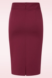 Very Cherry - Klassieke pencil rok in bordeauxrood 3