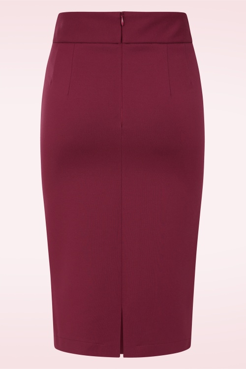Very Cherry - Klassieke pencil rok in bordeauxrood 3