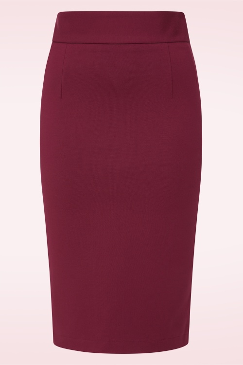 Very Cherry - Klassieke pencil rok in bordeauxrood