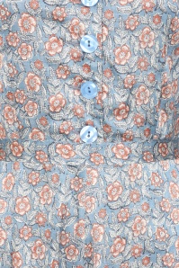 Very Cherry - Magnolia midi jurk in autumn bloom blauw 2