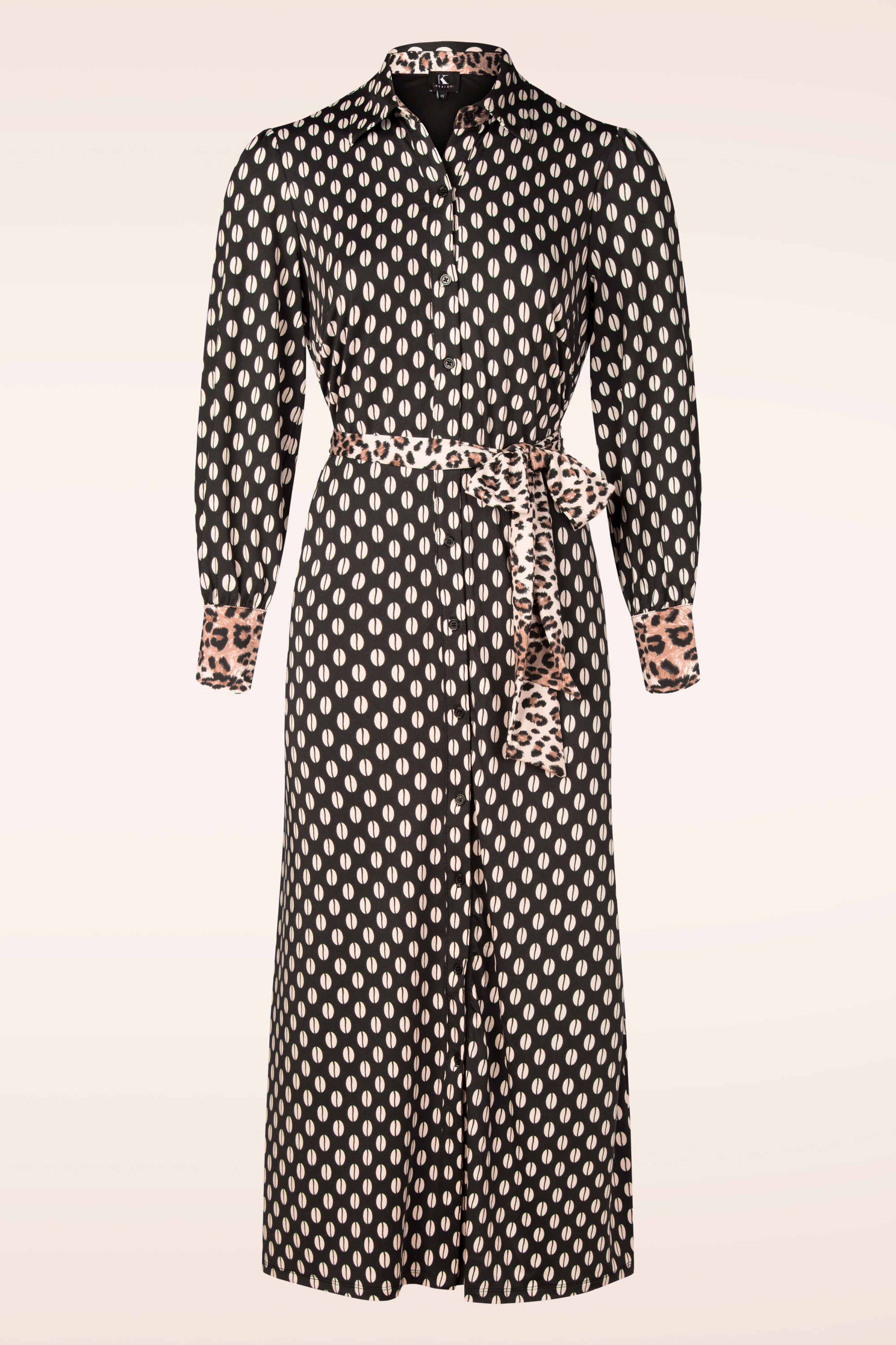 K-Design - Steffi Button Down maxi jurk in zwart