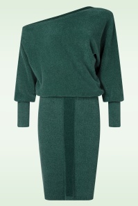 K-Design - Melina Off Shoulder soft jurk in june bug groen