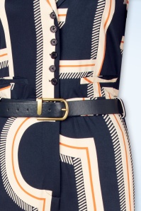 K-Design - Michelle Graphic jumpsuit in navy en crème 2