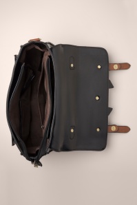 Banned Retro - Buckled and Bowed Messenger handtas in zwart 2