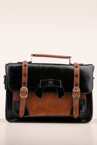 Banned Retro - Buckled and Bowed Messenger handtas in zwart