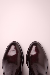 Tamaris - Piper Patent Block Heel enkellaarsjes in wijnrood 2