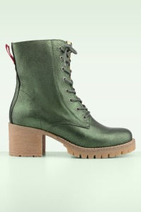 Grünbein - Nilla enkellaarsjes in metallic groen