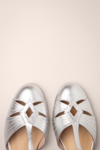 Charlie Stone - London t-strap flats in zilver 2