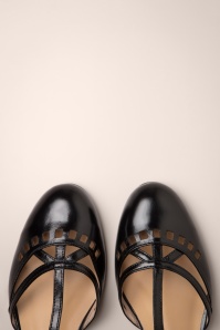 Charlie Stone - Valentina t-strap flats in zwart 2