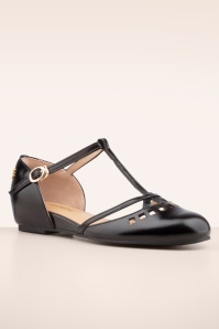 Charlie Stone - Valentina t-strap flats in zwart 3