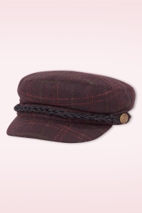 King Louie - Tweedy sailor cap in bordeaux rood