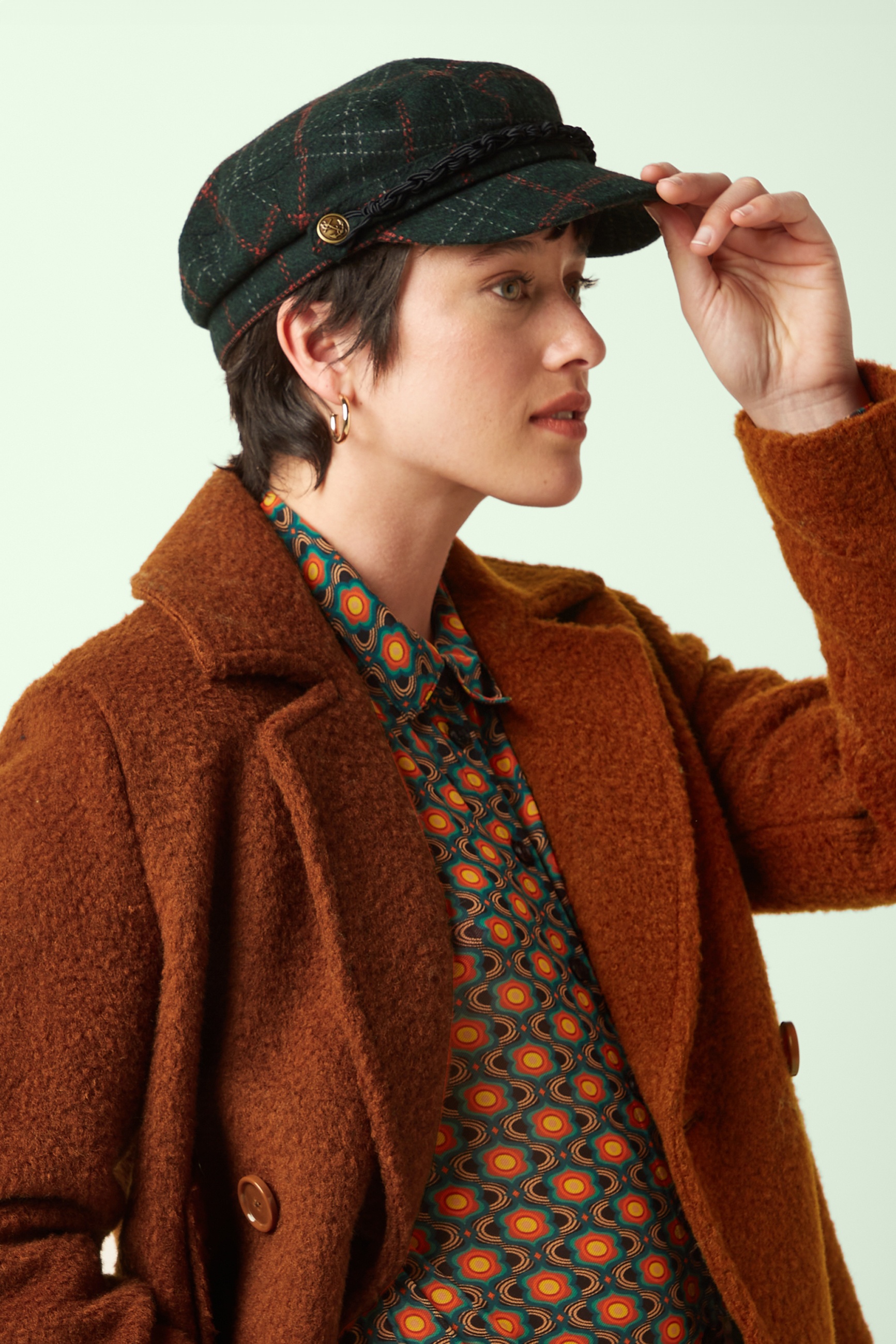 King Louie - Tweedy sailor cap in plataangroen 2