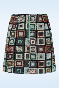 Louche - Aubin 70s Patch Jacquard mini rok in multi 3