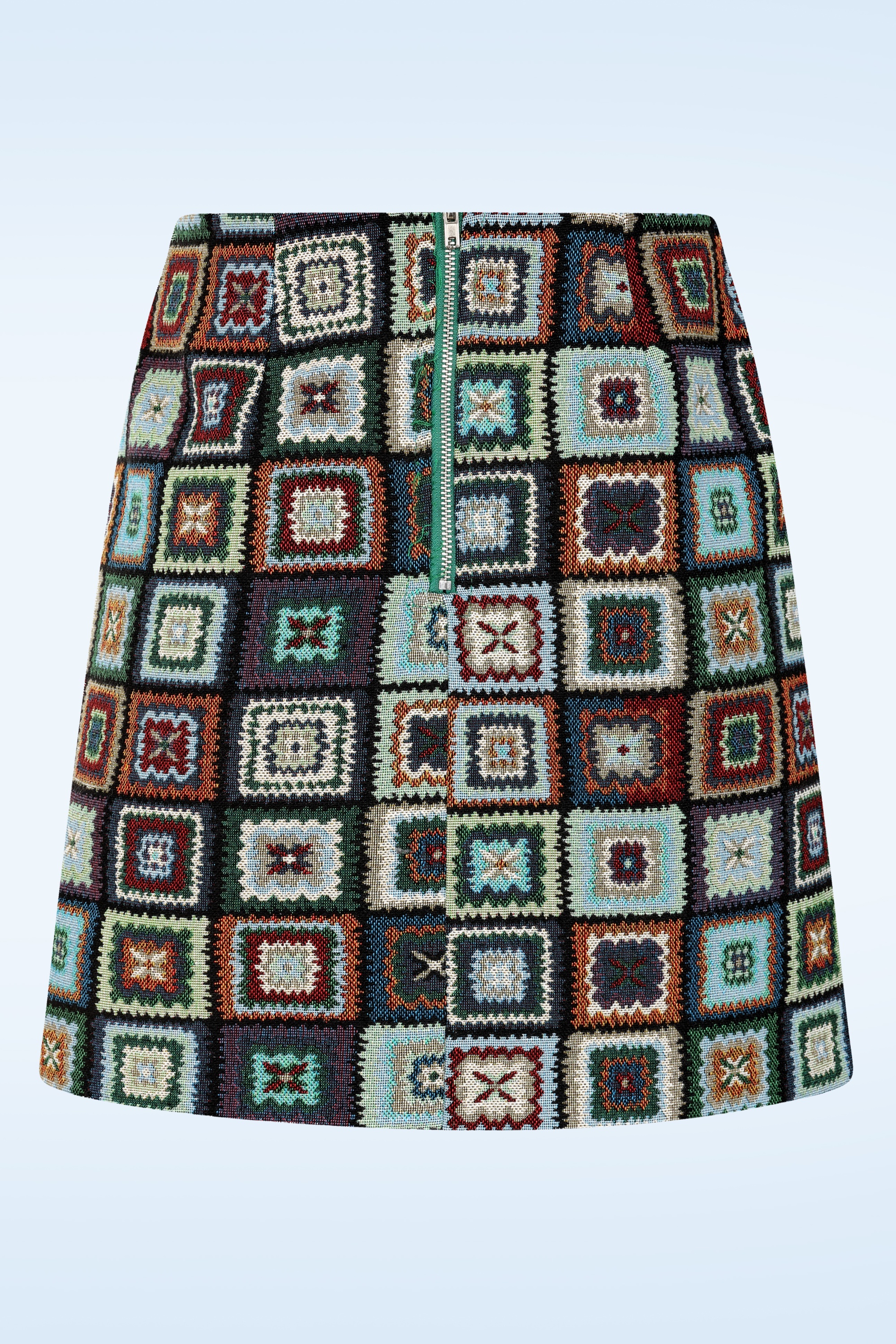 Louche - Aubin 70s Patch Jacquard mini rok in multi 3