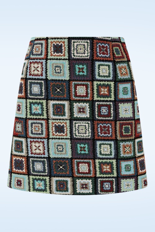 Louche - Aubin 70s Patch Jacquard mini rok in multi
