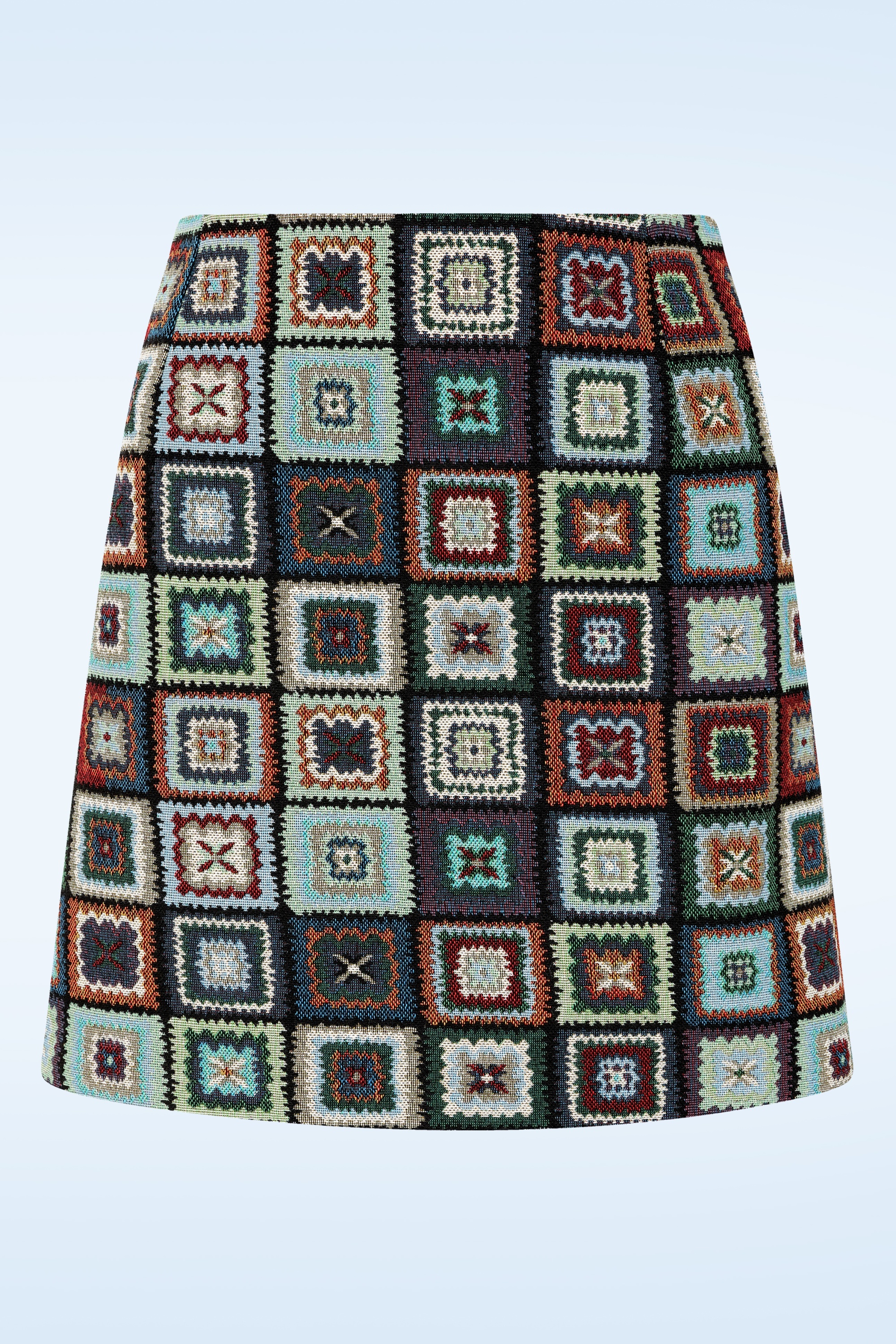 Louche - Aubin 70s Patch Jacquard mini rok in multi