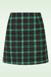 Louche - Aubin Winter Check mini rok in groen 2