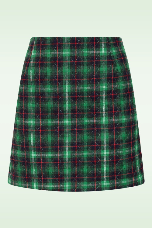 Louche - Aubin Winter Check mini rok in groen 2
