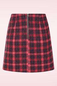 Louche - Aubin Winter Check mini rok in rood 3