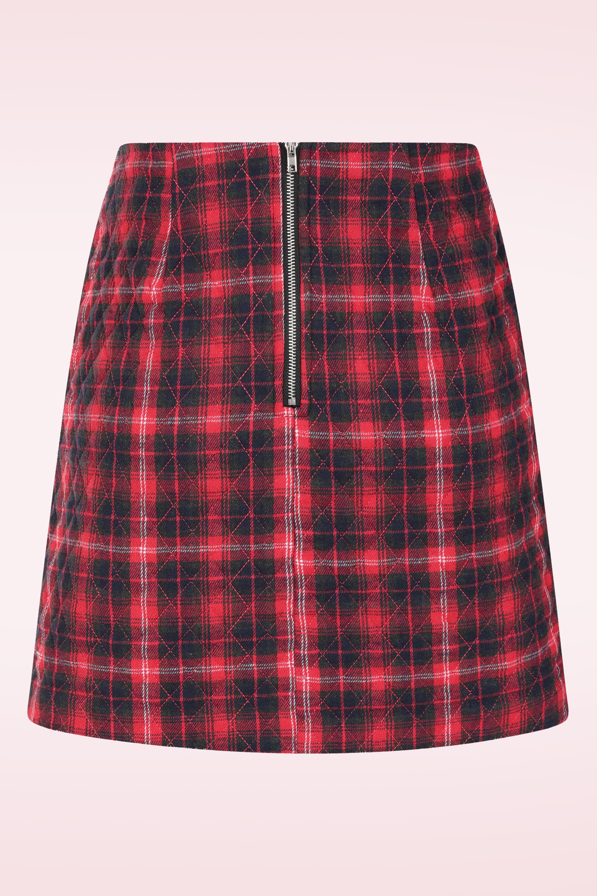 Louche - Aubin Winter Check mini rok in rood 3