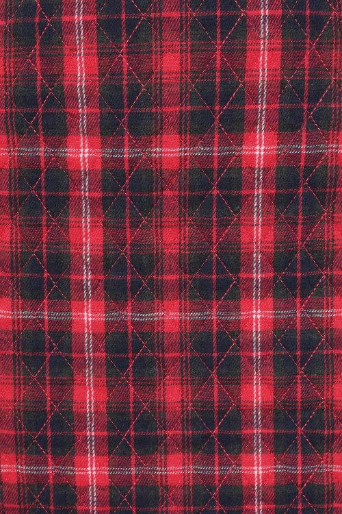 Louche - Aubin Winter Check mini rok in rood 2