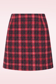 Louche - Aubin Winter Check mini rok in rood