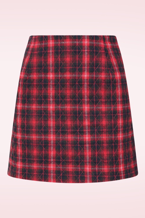 Louche - Aubin Winter Check mini rok in rood