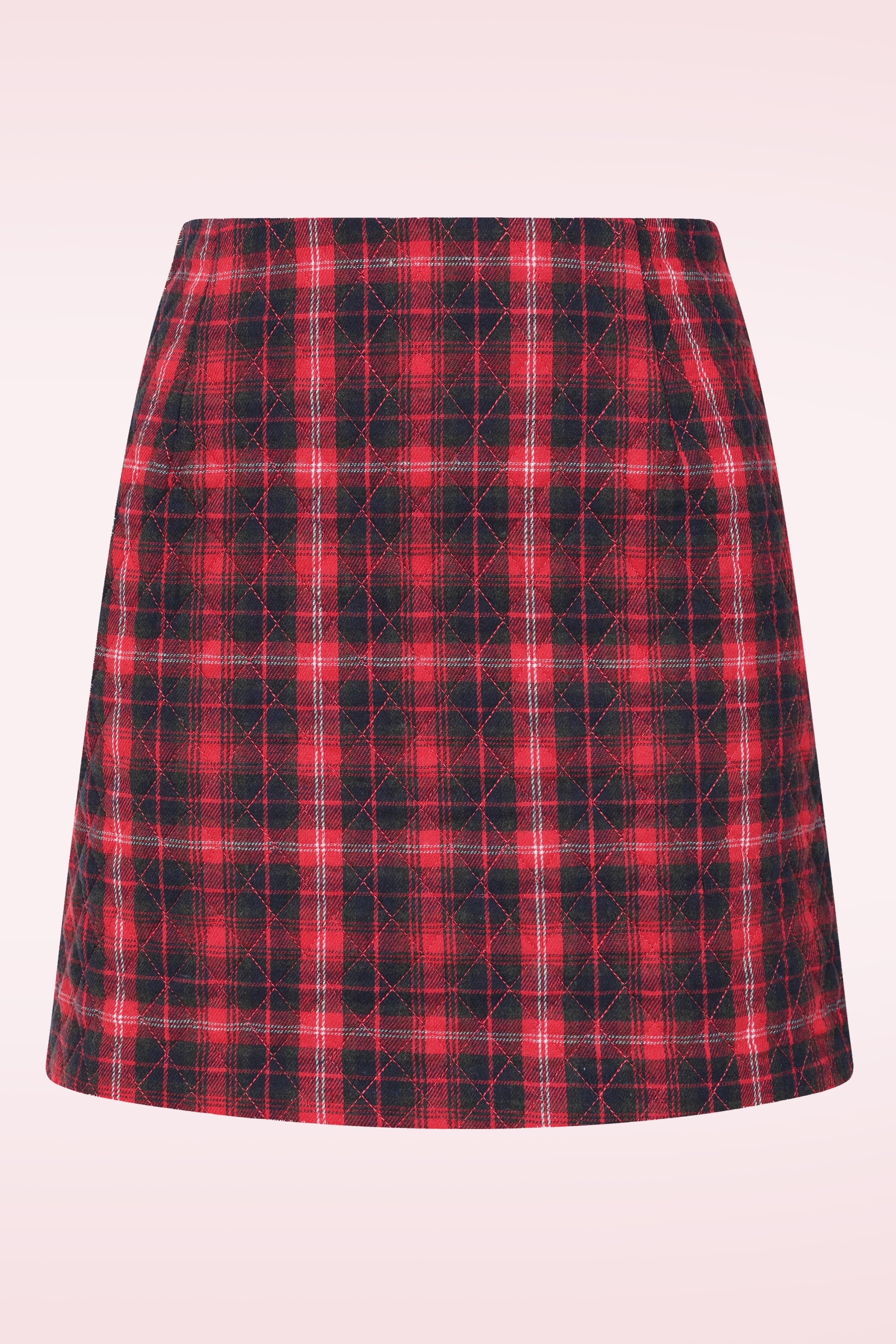 Louche - Aubin Winter Check mini rok in rood