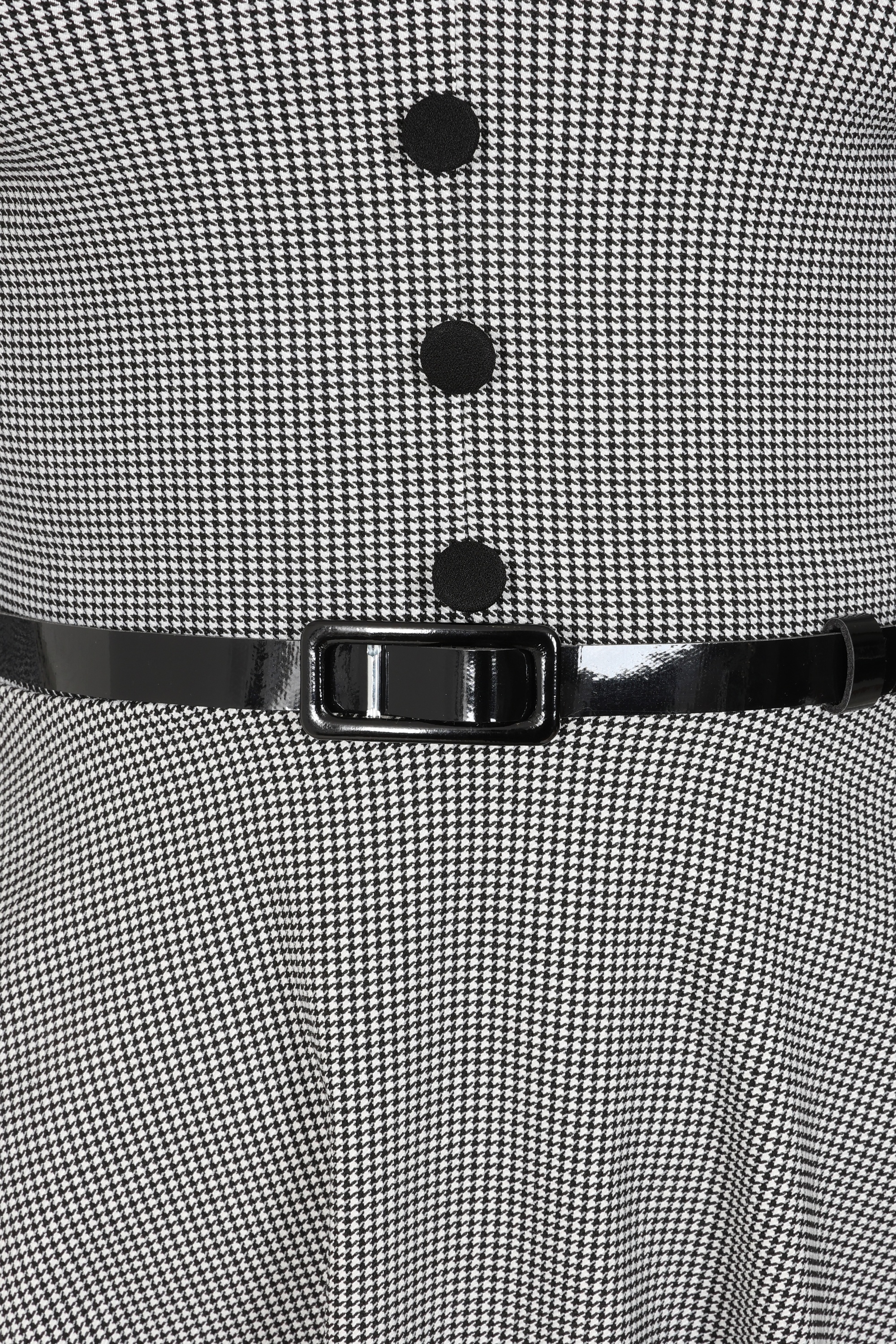 Vintage Chic for Topvintage - Topvintage exclusive ~ Arinde Pied de Poule swing jurk in zwart en wit 2