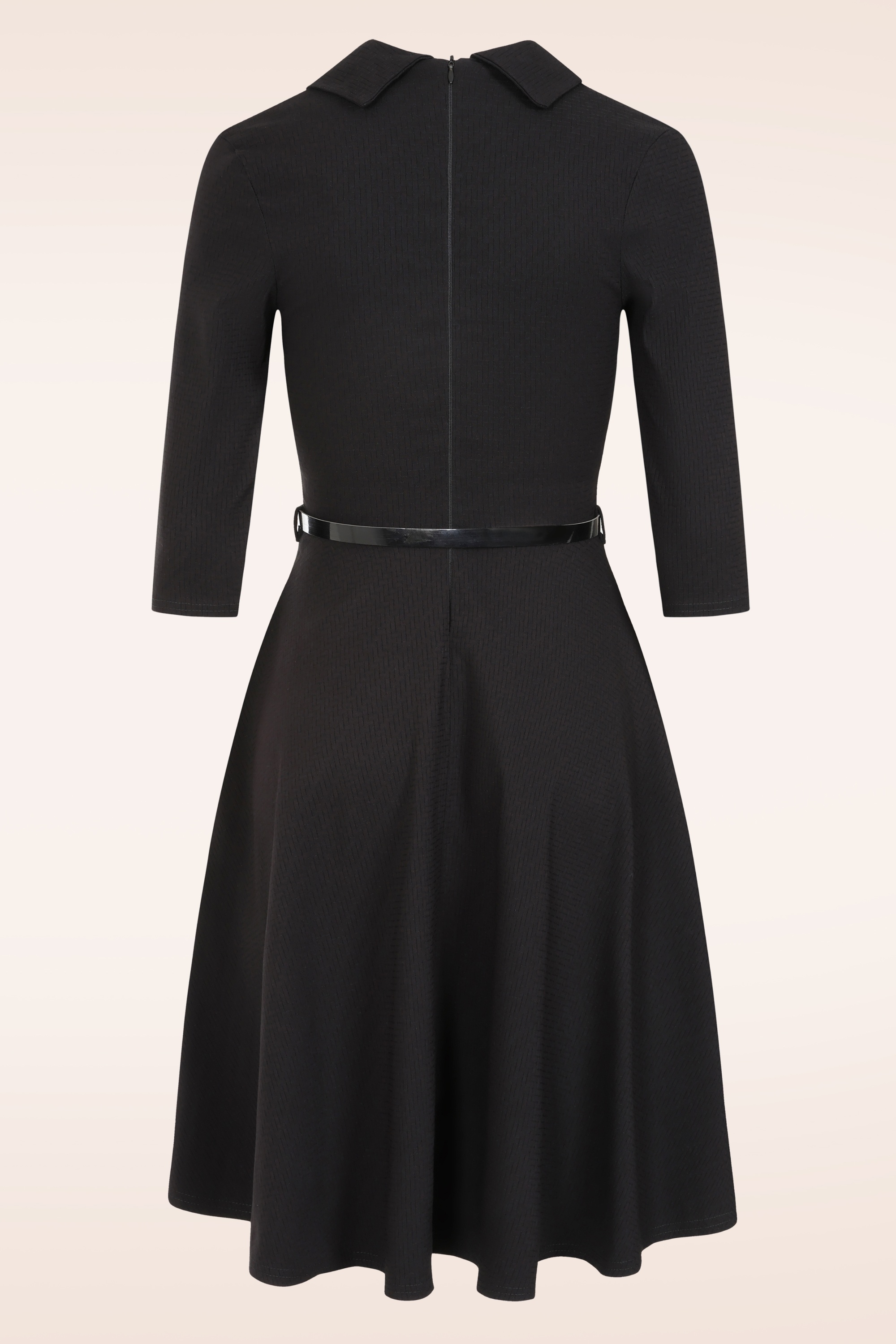 Vintage Chic for Topvintage - Topvintage exclusive ~ Arinde Textured swing jurk in zwart 3