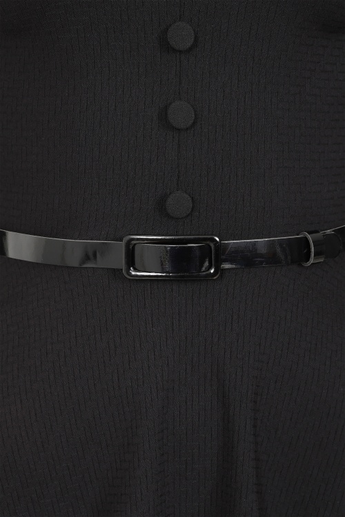 Vintage Chic for Topvintage - Topvintage exclusive ~ Arinde Textured swing jurk in zwart 2