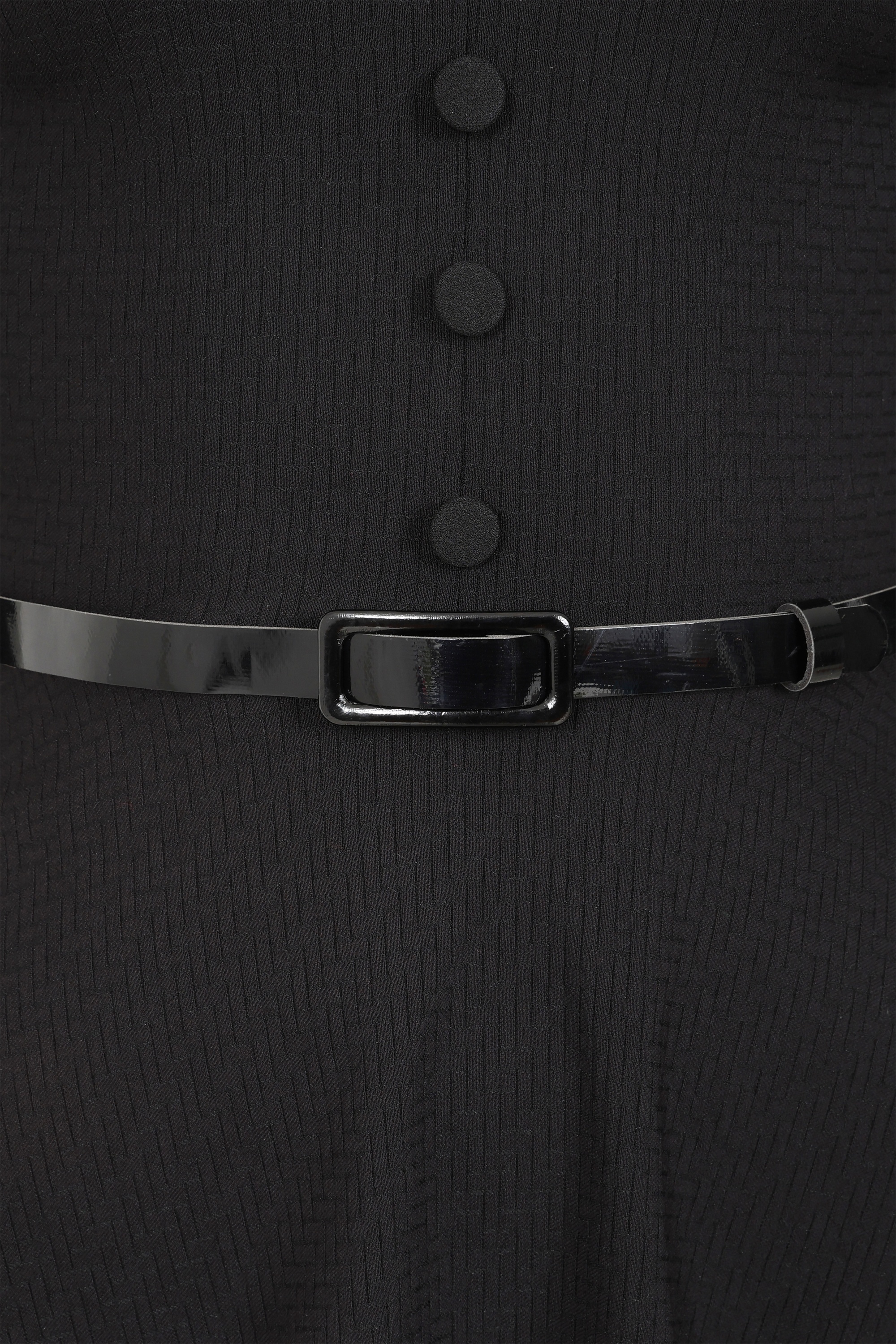 Vintage Chic for Topvintage - Topvintage exclusive ~ Arinde Textured swing jurk in zwart 2