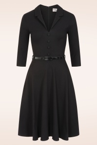 Vintage Chic for Topvintage - Topvintage exclusive ~ Arinde Textured swing jurk in zwart