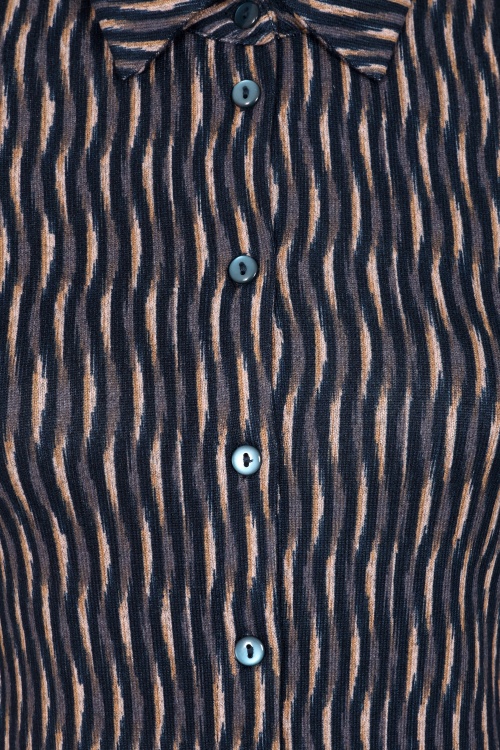 Surkana - Sue Wave print blouse in blauw 2