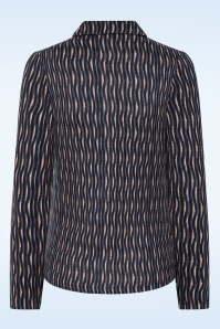 Surkana - Sue Wave print blouse in blauw 3