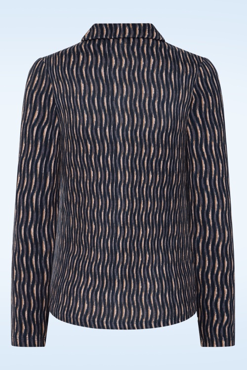 Surkana - Sue Wave print blouse in blauw 3