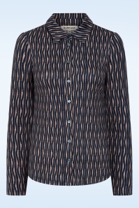 Surkana - Sue Wave print blouse in blauw