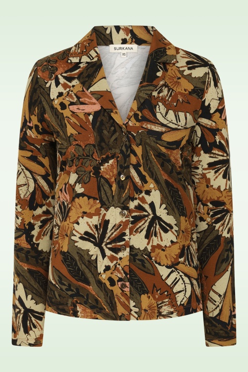Surkana - Zoey blouse met grafische print in khaki